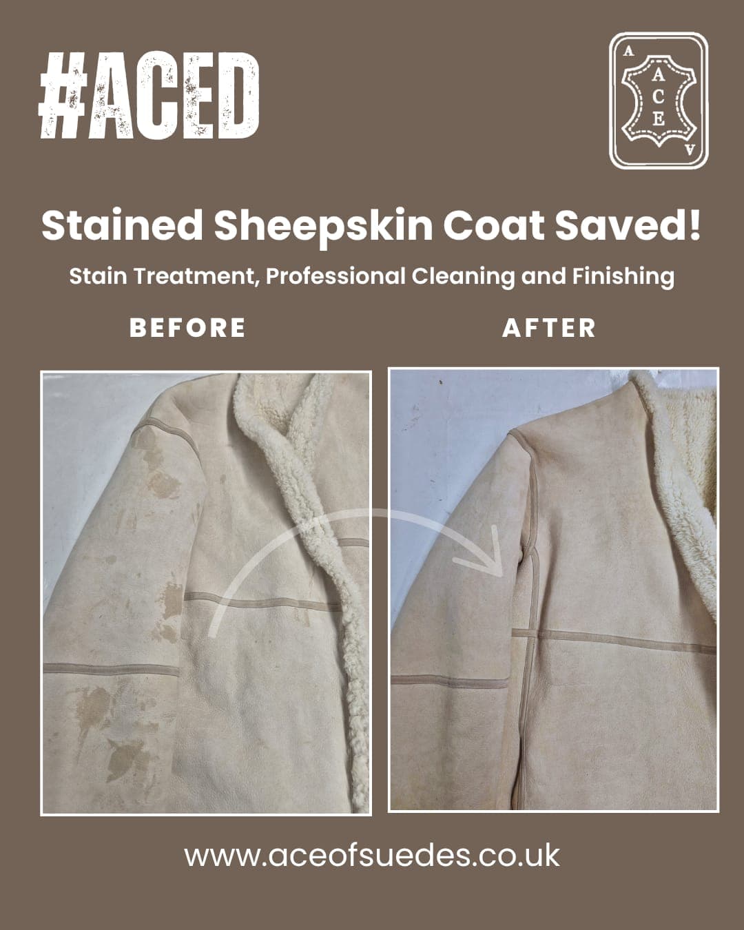 Sheepskin Coat — Stain Treatment