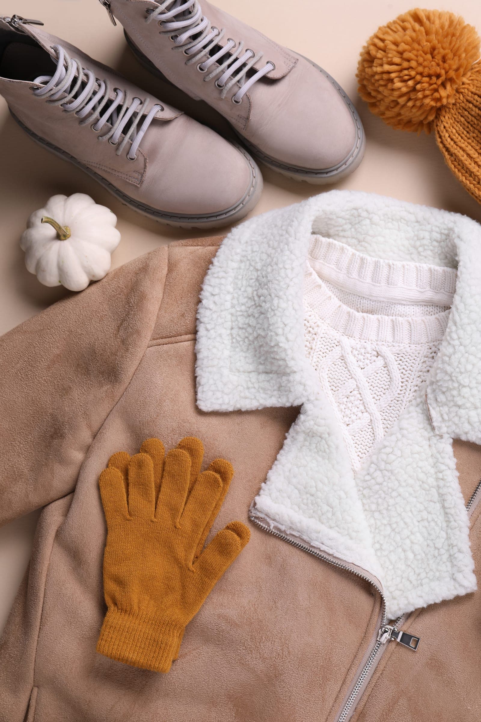 Suede shearling jacket, boots, gloves and knitwear — specialist care by Ace of Suedes