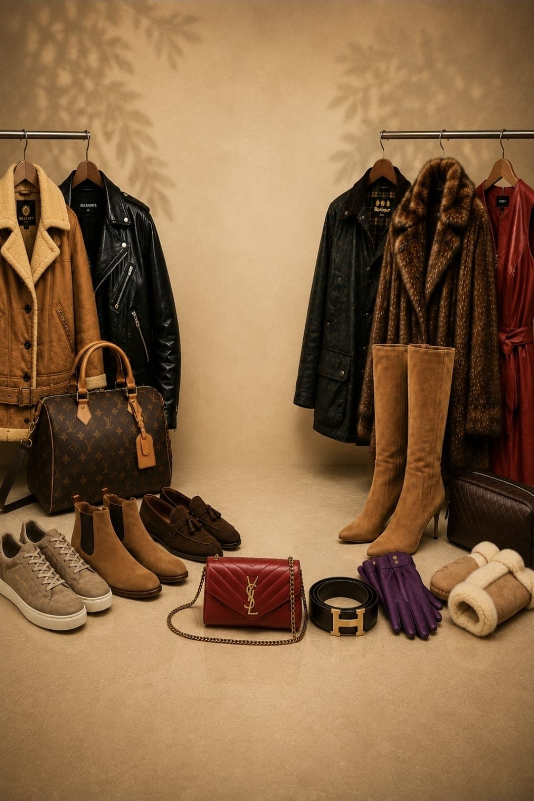 A row of restored leather and suede jackets — premium leather and suede care by Ace of Suedes