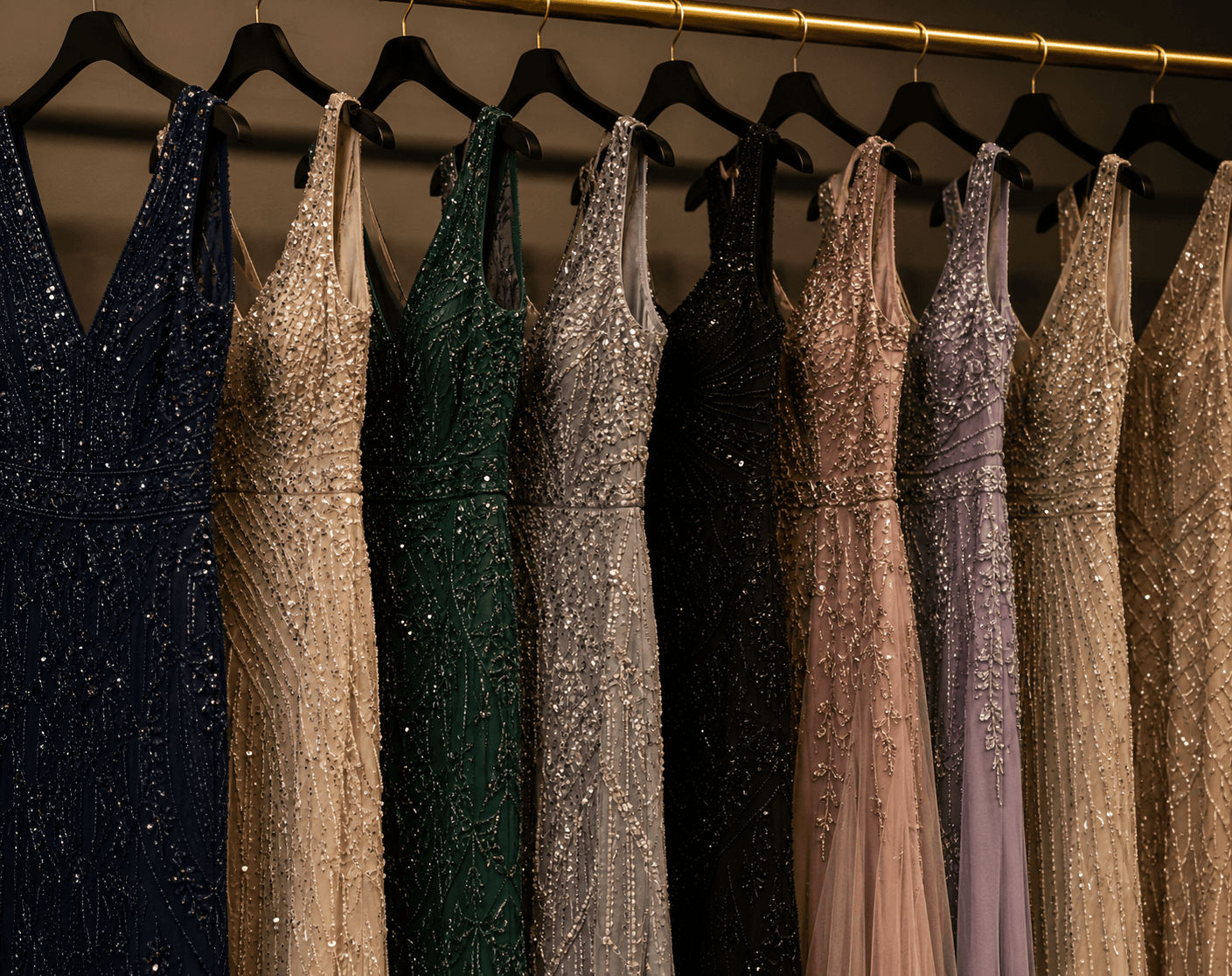 Evening Dresses and Beaded Garments